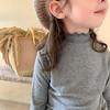 Girls' Korean-Style Autumn/Winter Velvet Turtleneck T-Shirt with Long Sleeves for Babies and Kids
