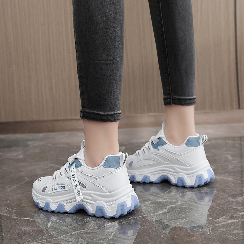 Spring/Summer New Women‘s Dad Shoes Height Increasing Breathable Thick Bottom Mesh Small White Shoes Versatile Fashion Female Students