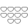 15mm 10PCS D Rings Adjusting Loop Alloy D Ring for Bag Clothes Belt Strap Webbing (pewter)