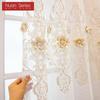 1PC Nuan Series French Luxury Lace Embroidered Translucent Sheer Curtain 260cm Height Tulle for Living Room Bedroom Window Decoration Home Decor