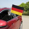 4Pcs Germany Car Waving Flag Polyester Standard-Bearer Waving Flag with Plastic Flagpole De Deu Deutschland Car Flag