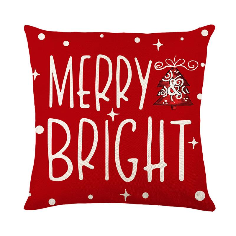 1pc Red Merry Christmas Cushion Cover Snowman Print Durable Cover 2025 New for Home Ornament Xmas New Year Christmas Decoration