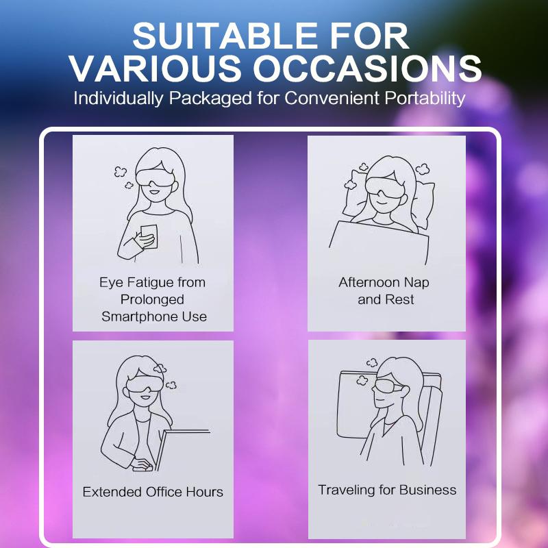 Lavender Disposable Heating Steam Eye Mask, Self-Heating Travel Nap Sleep Relaxation Eye Mask