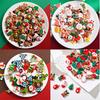 Mini Christmas Resin Figurine Crafts Santa Trees Elk Snowman Bells Flatback Cabochon Scrapbook Ornament Diy Hairwear Accessories