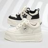 Thick-soled Heightening Board Shoes Women's Leather European Products Autumn New Versatile Little White Shoes Casual Color Matching Muffin Shoes Wom