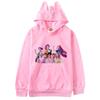 Kids Girls Anime Cartoon K-Pop Rumi Zoey Mira Printed Cat Ear Casual Long Sleeves Hoodies