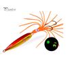 15CM/5.91G Luminous Squid Jig Hook Slow Shaking Glow-in-the-dark Squid Skirt Lure with Weight Sinker Deep Sea Trolling Fishing Bait Freshwater