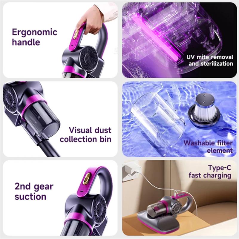 5-in-1 Wireless Handheld Vacuum Cleaner Cordless Air Gun Chargeable Auto Vacuum for Smart Home & Car & Pet Mini Vacuum Cleaner