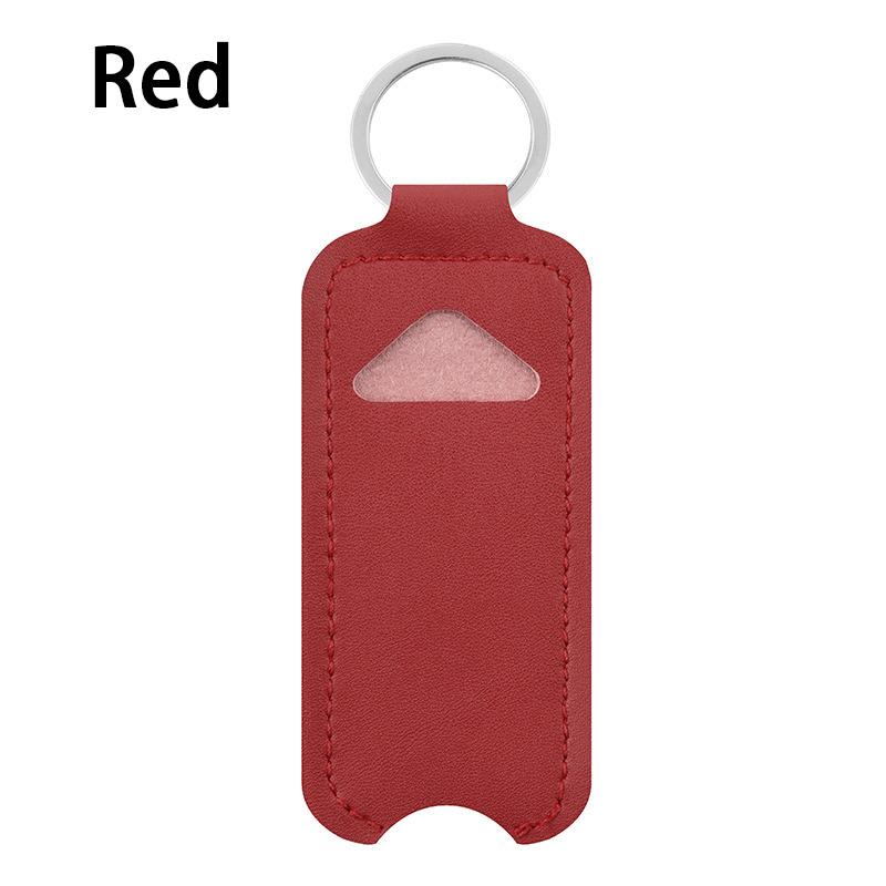 Lipstick Lip Gloss Bag Keychain Holder PU Leather Chapstick Pouch Key Ring Portable Lip Balm Bottle Packaging Cover Key Chain