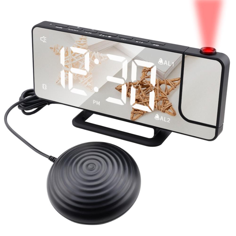 Creative LED Digital Vibration Alarm Clock Multifunctional Sound Vibration Bedside Mirror Clocks with Snooze USB