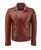 Biker Motorcycle Jacket Men's Soft Red New Handmade Stylish Leather Lambskin Genuine