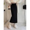 Women's Casual Slimming Knit Skirt   High-waisted Straight-leg  Bodycon Skirt Over Knee Long Yarn Tweed Style