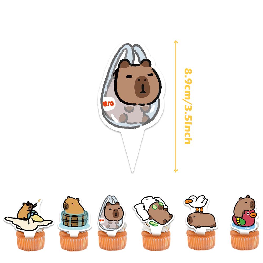 30pcs Capybara Party Decorations Includes a Banner, Cake Toppers, Balloons