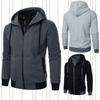 Men's Sports Hoodies Loose Fashion  Fake Two Pieces Slim Fit Contrast Color Hooded Casual  Cardigan Zipper  Coat Yasheng