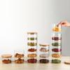 Tiered Glass Storage Jars Snack and Dried Fruit Organizer Glass Salad Bowl with Lid