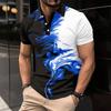 New Summer Men's Casual Lapel Short-sleeved Polo Shirt 3D Digital Printing Fashion Loose T-shirt Tops