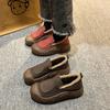 Fleece Warm Cotton Shoes Women's 2025 Winter New Thick-soled Round-headed Loafers One-pedal Cold-resistant Lazy Casual Shoes