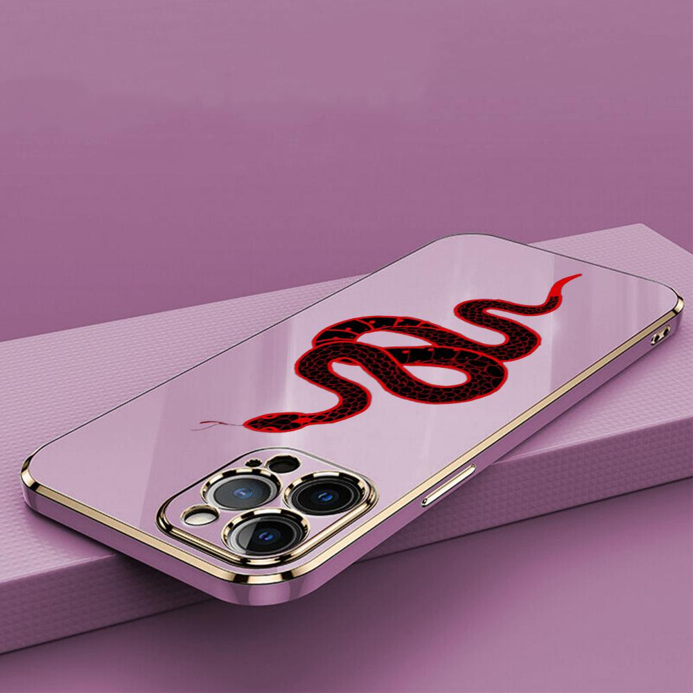 N73 Black Gold Snake Design Plating Edge Soft TPU Phone Cases for Xiaomi 14 Poco M5s X5 F6 Redmi 13C 12C 8 Note 12 10 11 13 Pro Plus Shockproof Cover