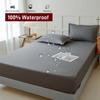Waterproof Fitted Bed Sheet with 360 Elastic Band Mattress Protector Cover Bedspreads for Single Double King Queen Size Bedsheet