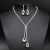 Wedding Luxury Water Drop  Necklace Earrings Jewelry Set