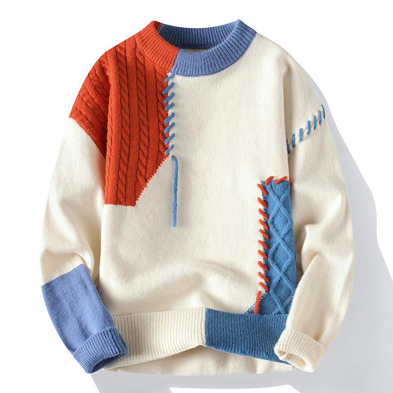 Men's Casual Crew Neck Knitted Sweater - Autumn/Winter Collection