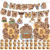 Brown Capybara Balloons Party Decor Capybara Theme Party Decorations Lovely Cake Topper