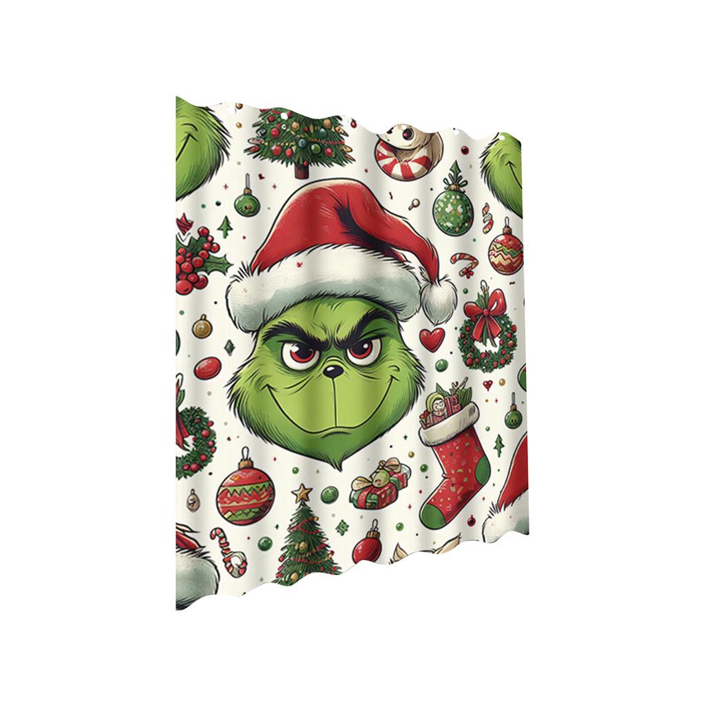 Christmas Decorations Shower Curtain: Xmas Waterproof Bathroom Decor With 12PCS Hooks 72x72Inches