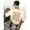 Faith Over Fear Is Aiah 41:10 Printing Male T Shirts Quality Tshirt Summer Casual Cotton Tops Hip Hop Breathable Tee Clothes