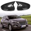 Car Ox Horn Rearview Side Glass Mirror Cover Trim Frame Side Mirror Caps for Hyundai Tucson 2015-