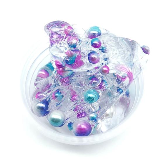 Clear Crystal Slime Multicolor Beads Fluffy Soft Clay Decompression Kids Toy
