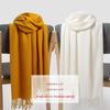 Autumn And Winter New Women'S Cashmere Scarf Solid Color Imitation Cashmere Pulling Scarf Thick Embroidery Cashmere Shawl