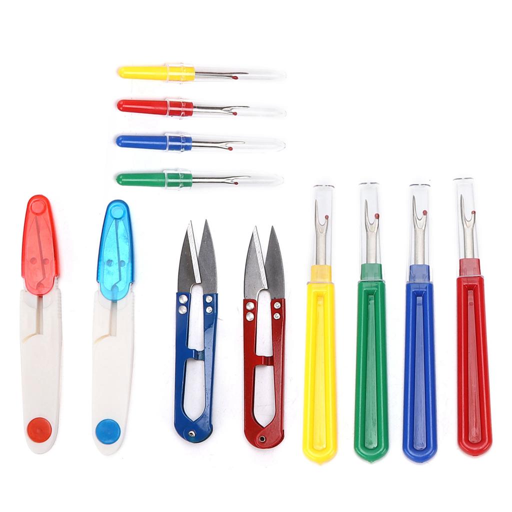 Seam Ripper Kit Portable DIY Colored Plastic Handle Stitch Remover for Sewing Threading Embroidery