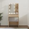 VidaXL Dressing Table with LED Cosmetic Table Storage Furniture Dressing Table with Mirror Bedroom Furniture Interior 808831