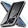 Case - Silicone - for iPhone 13 Pro Max - Shockproof - Transparent - 2 Tempered Glass
