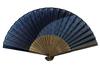 Folding Fan with Hemp Leaf Cotton Single Hemp Leaf Design [Hana Kanzashi] Men's Pattern, 22cm, Fabric, Fan, Large, Blue, (Navy Blue, 3008)