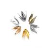 100pcs/lot Silve Gold Flowers Filigree Petal Beads Caps Findings Bulk End Spacer Charms Bead Cap For Jewelry Making DIY Supplies