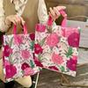 5PC Plastic Gift Packaging Handbag Mother's Day Shopping Bags Business Supplies Camellia Print Tote Bags Festival Supplies