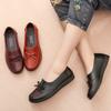 Shoes Single Shoes Middle-aged and Elderly Women's Shoes Middle-aged New Flat-soled Leather Shoes Spring Elderly Pedal Autumn