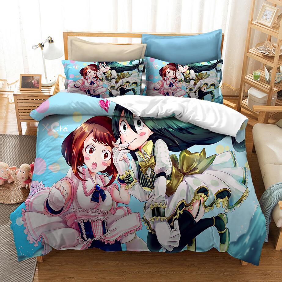 3D Printed Bedding Set Japan Anime My Hero Academia Duvet Covers With Pillowcases Bedclothes Bed Linen Home Textile Bedding Set