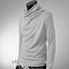 Men's Slim Fit Turtleneck Knit Sweater: Spring & Autumn Solid Color, Korean Style Long Sleeve Pullover.