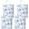 10pcs Blue & White Shopping Paper Gift Bags Elegant Porcelain Floral Tote Bags Chinese With Twine Handles Weddings