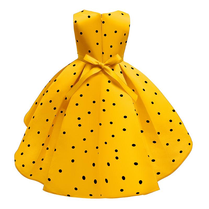 Kids Girls Polka Dot Print Princess Dress Girls Brithday Party Dresses Costume