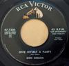7inch Record DON GIBSON - Give Myself A Party / Look Who's Bl 477330 RCA Victor 1958 US Folk Used