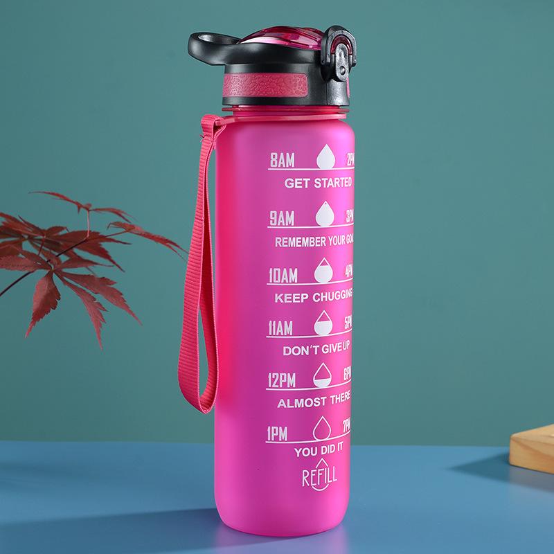Gradient Color Space Cup, Large Capacity with Handle, Flip Lid, Straw; Portable Outdoor Fitness Sports Water Bottle.