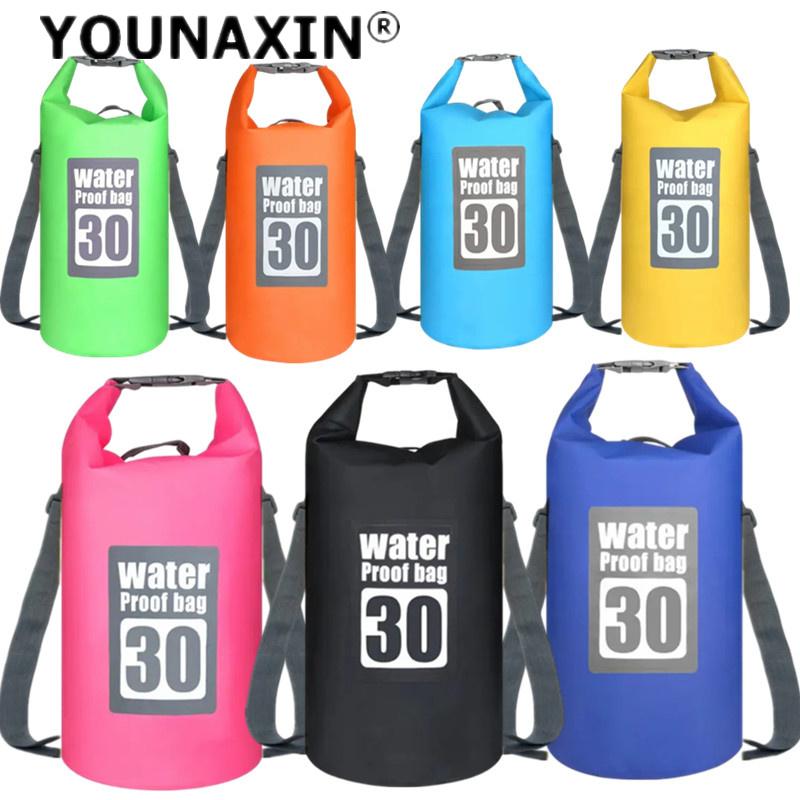 30L PVC Waterproof Dry Bag Outdoor Diving Foldable Storage Beach Swimming Bag Rafting River Ocean Backpack