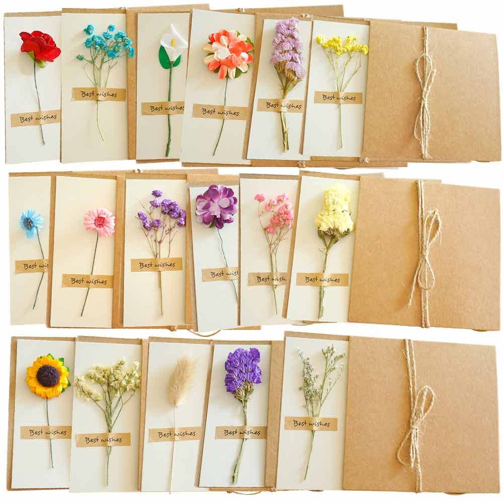 Moin Moin Message Card Cover Sticker String Flower 17 Types Set Letter Day Flower Single Size 17 X 12cm Sunflower Rose Brown Carnation Gypsophila