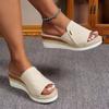 Fashion Women High Heels Thick Bottom Casual Shoes Summer Wedges Sandals Women Platform Open Toe Slippers Outdoor Casual Comfort Slides