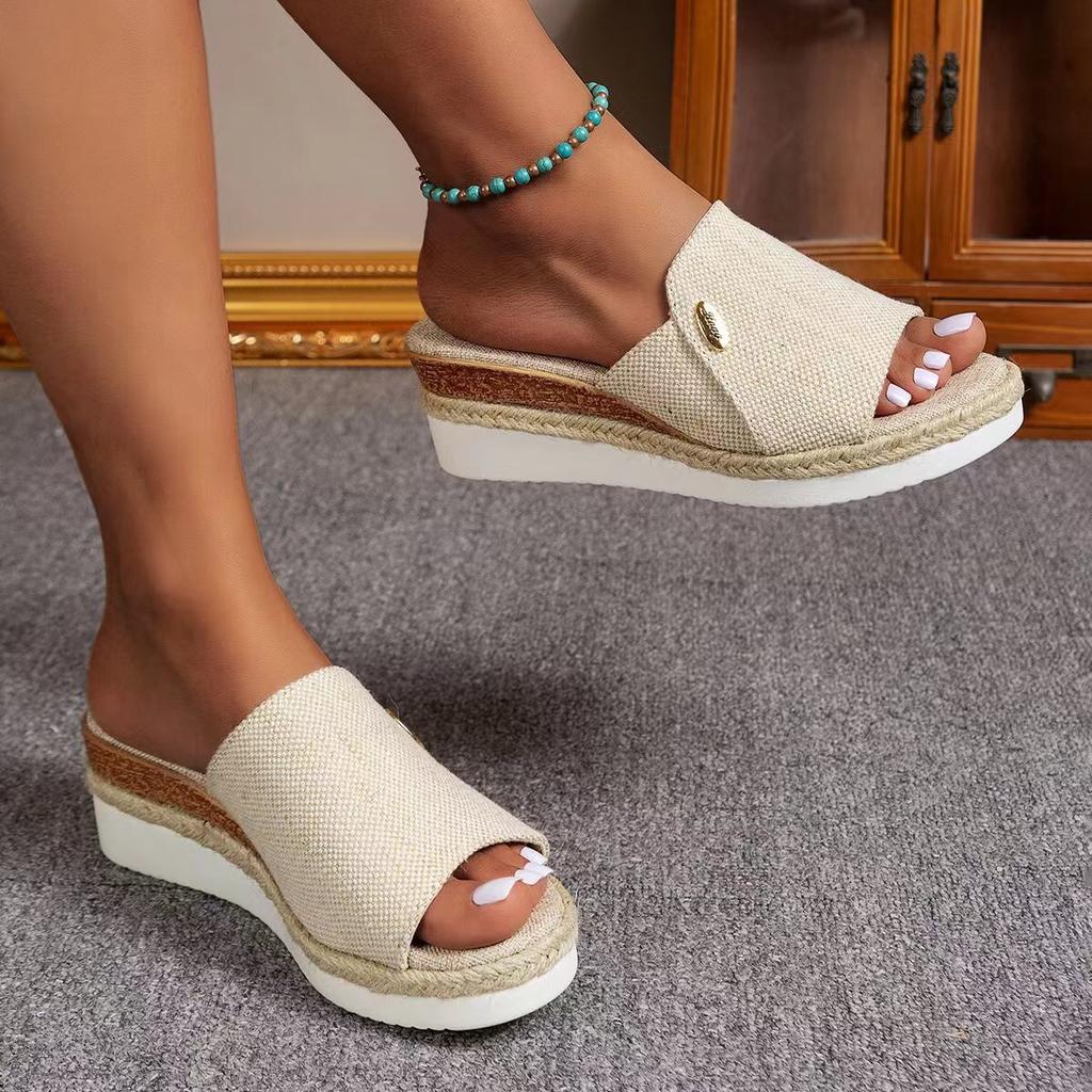 Fashion Women High Heels Thick Bottom Casual Shoes Summer Wedges Sandals Women Platform Open Toe Slippers Outdoor Casual Comfort Slides