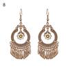 1 Pair Classic Hook Earrings Beads Ethnic Style Tassel Charm