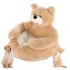 Teddy Bear Dog Bed Warm Fluffy Cat Sofa Bed with Armrests Non-Slip Detachable Washable Cozy Bear Cuddle Bed for Cats Dogs